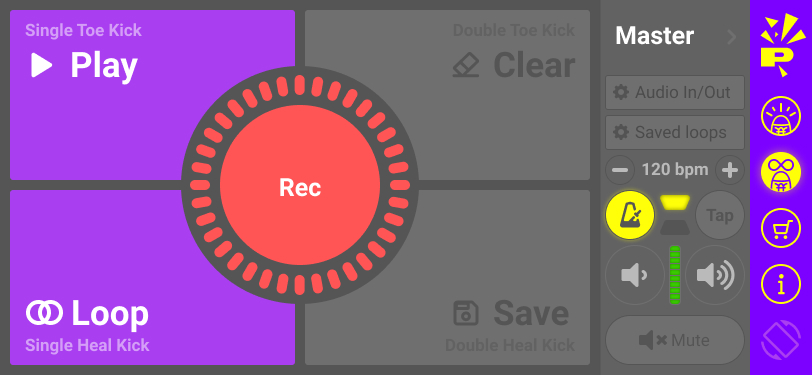 Looper recording mode screen